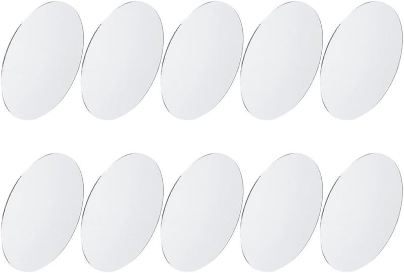 10pcs Oval Glass Mirror Sheets for Crafts Small Cosmetic DIY Makeup Mirrors Suitable for Travel and Centerpiece Decorations - Image 1