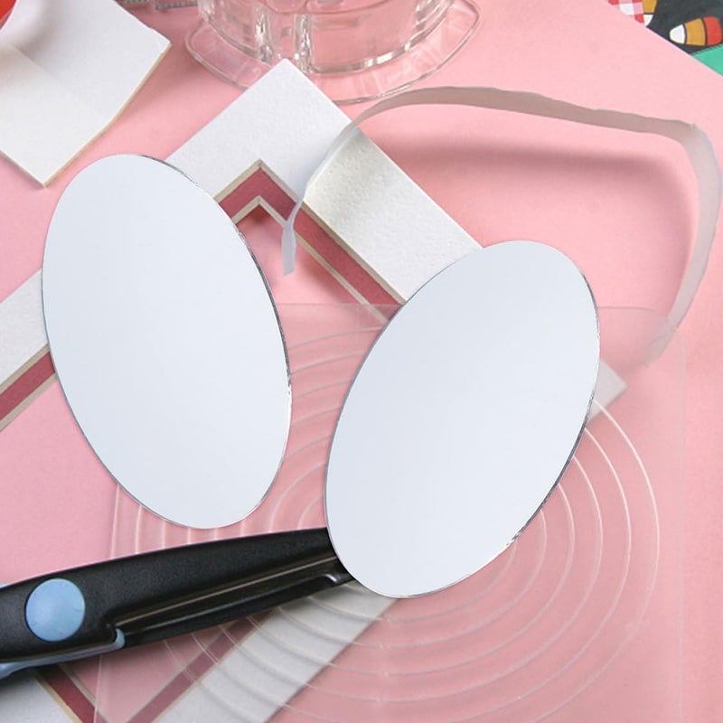 10pcs Oval Glass Mirror Sheets for Crafts Small Cosmetic DIY Makeup Mirrors Suitable for Travel and Centerpiece Decorations - Image 5