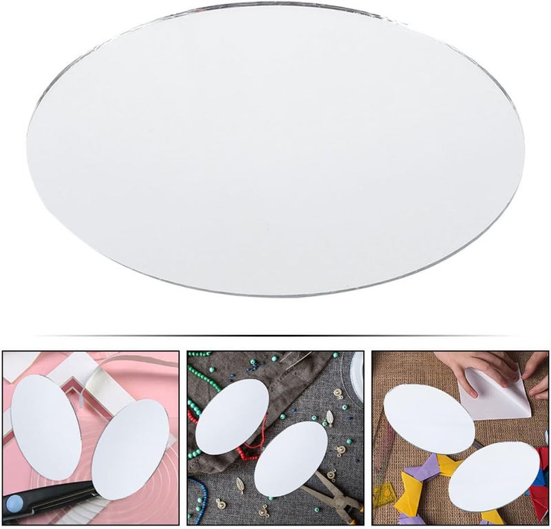 10pcs Oval Glass Mirror Sheets for Crafts Small Cosmetic DIY Makeup Mirrors Suitable for Travel and Centerpiece Decorations - Image 3