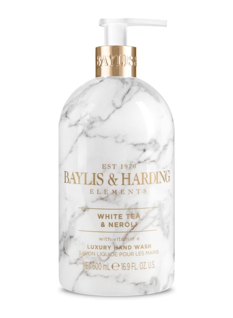 Baylis & Harding Elements White Tea and Neroli Hand Wash, 500ml | Vegan | Enriched in Vitamin E | Floral and Citrus Fragrance | Paraben Free - Image 1