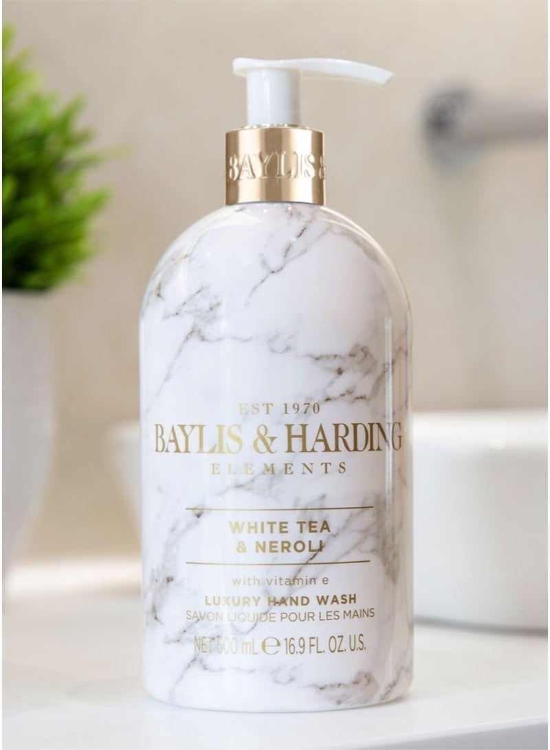 Baylis & Harding Elements White Tea and Neroli Hand Wash, 500ml | Vegan | Enriched in Vitamin E | Floral and Citrus Fragrance | Paraben Free - Image 3
