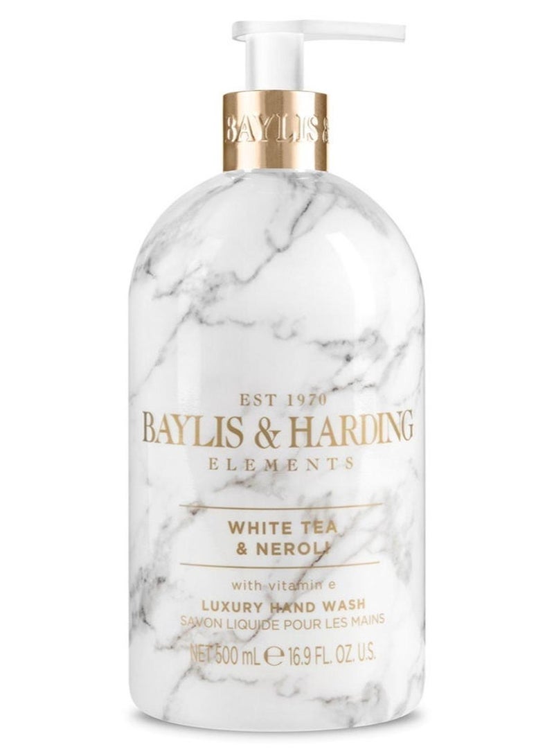 Baylis & Harding Elements White Tea and Neroli Hand Wash, 500ml | Vegan | Enriched in Vitamin E | Floral and Citrus Fragrance | Paraben Free - Image 1