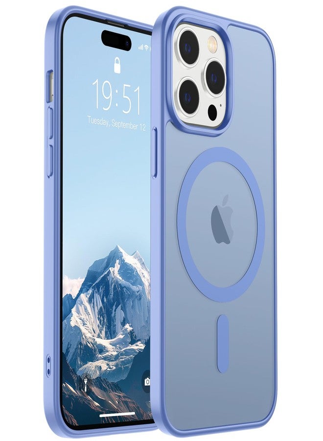 استلق جراب SUPFINE المغناطيسي لهاتف iPhone 14 Pro (متوافق مع MagSafe) (حماية فائقة ضد السقوط بمعايير عسكرية) غطاء هاتف رفيع وشفاف غير لامع مقاوم للصدمات، أزرق بنفسجي - Image 1