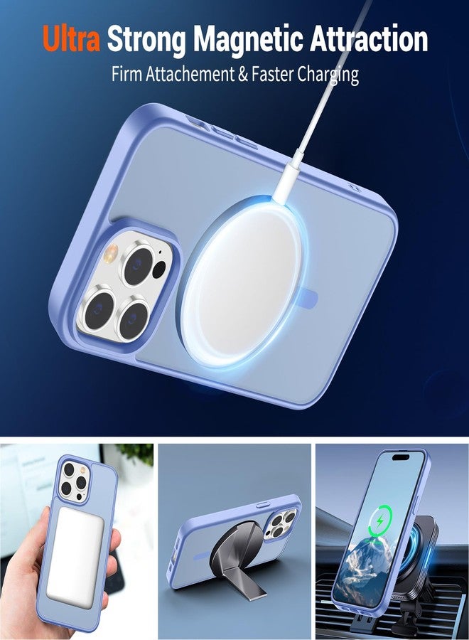 استلق جراب SUPFINE المغناطيسي لهاتف iPhone 14 Pro (متوافق مع MagSafe) (حماية فائقة ضد السقوط بمعايير عسكرية) غطاء هاتف رفيع وشفاف غير لامع مقاوم للصدمات، أزرق بنفسجي - Image 5