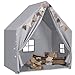 MORITECK Kids Play Tent with Padded Mat Star LED Lights for Ages 4810 Year Old Girls Boys Large Cute Indoor Play Room House Tent for Toddler Children Grey - Image 2