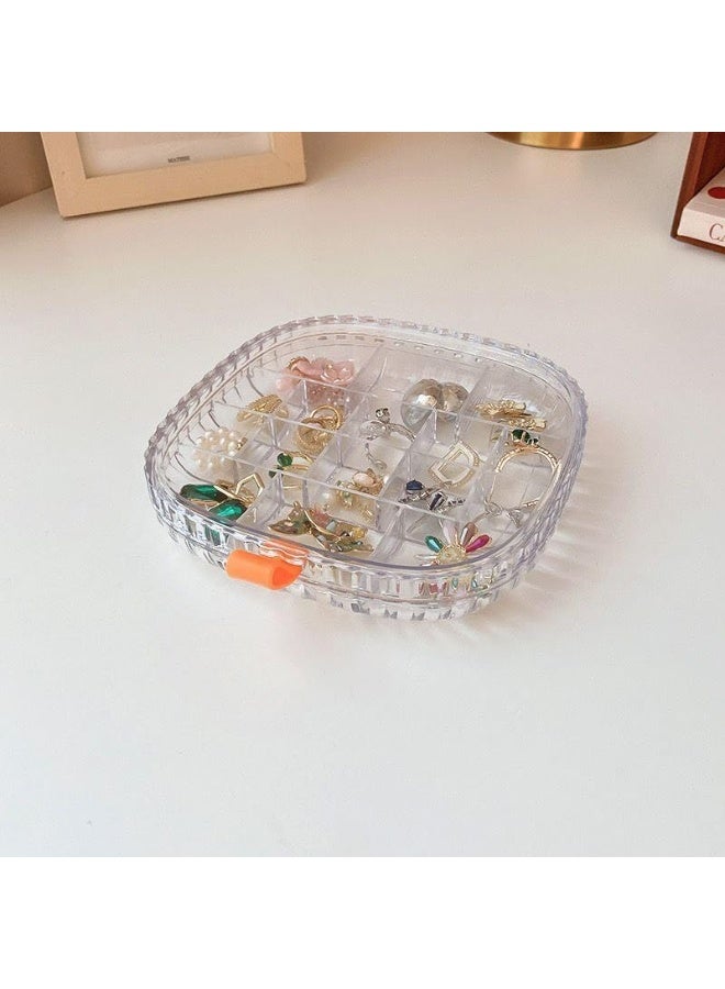 Portable Acrylic Small Jewelry Box Jewelry Ring Organizer Box Gift Box for Girls and Women. - Image 1