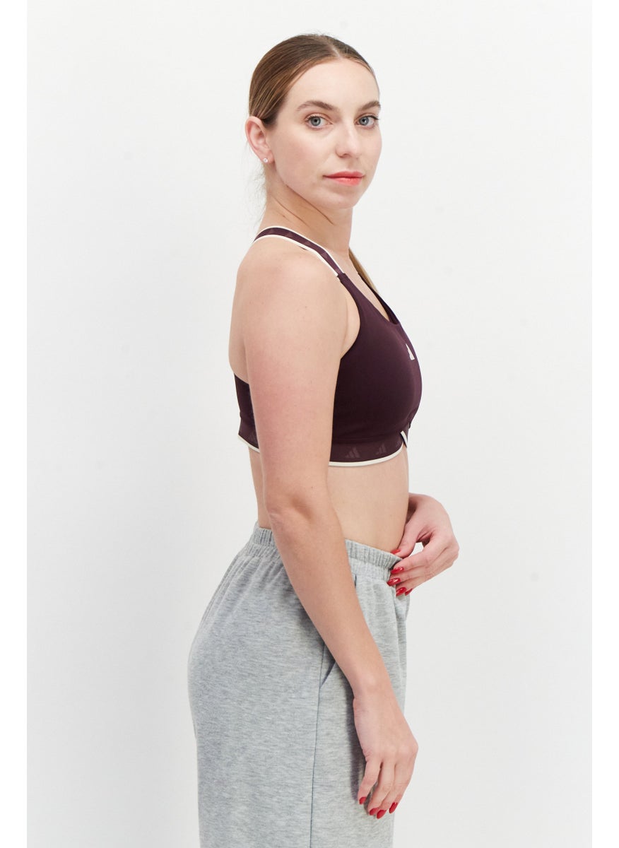 Adidas Women Padded Sports Bra, Mauve  - Image 3
