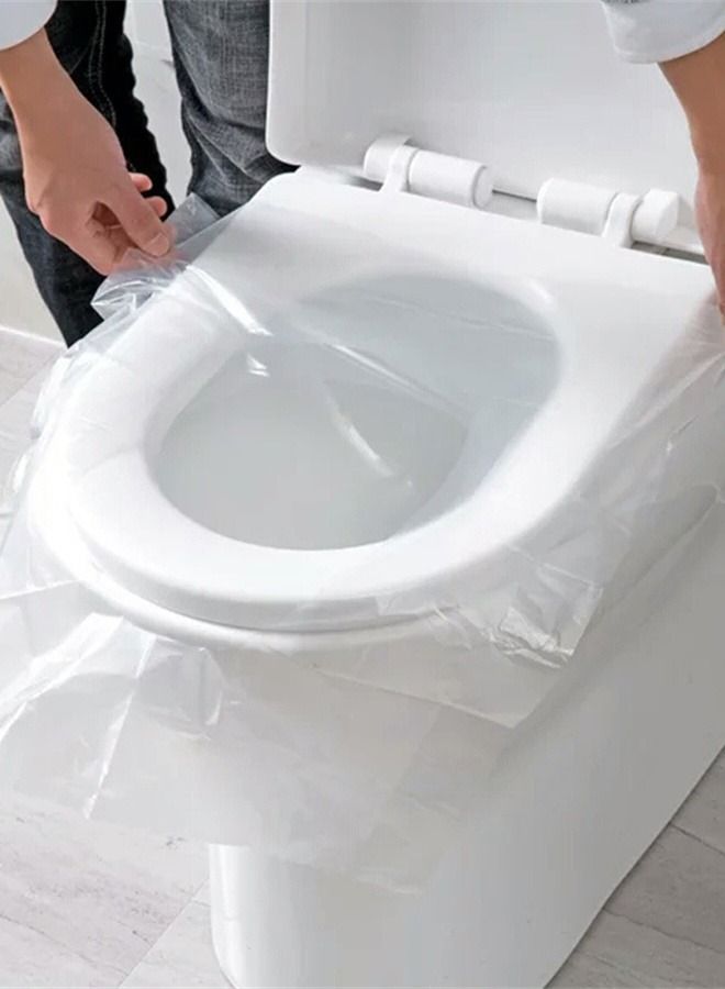50 Piece Disposable Toilet Seat Cover Set Clear - Image 1