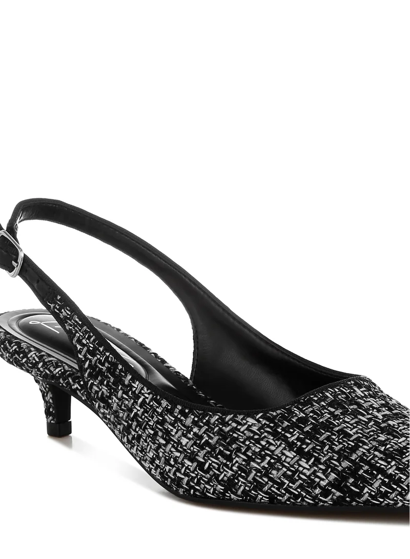 لندن راج حذاء Boucle Slingback باللون الأسود