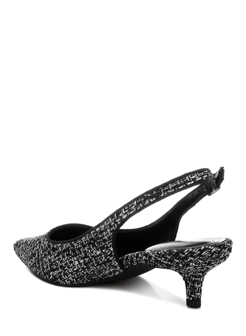 لندن راج حذاء Boucle Slingback باللون الأسود