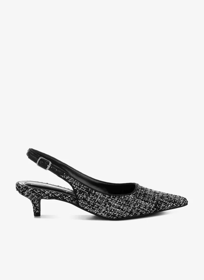 Boucle Slingback Pumps in Black