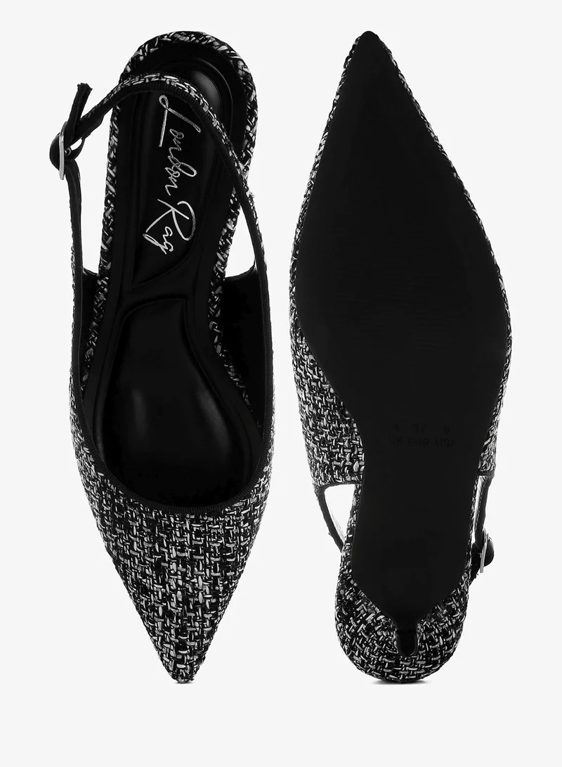 London Rag  Boucle Slingback Pumps in Black for Women | Best Price UAE