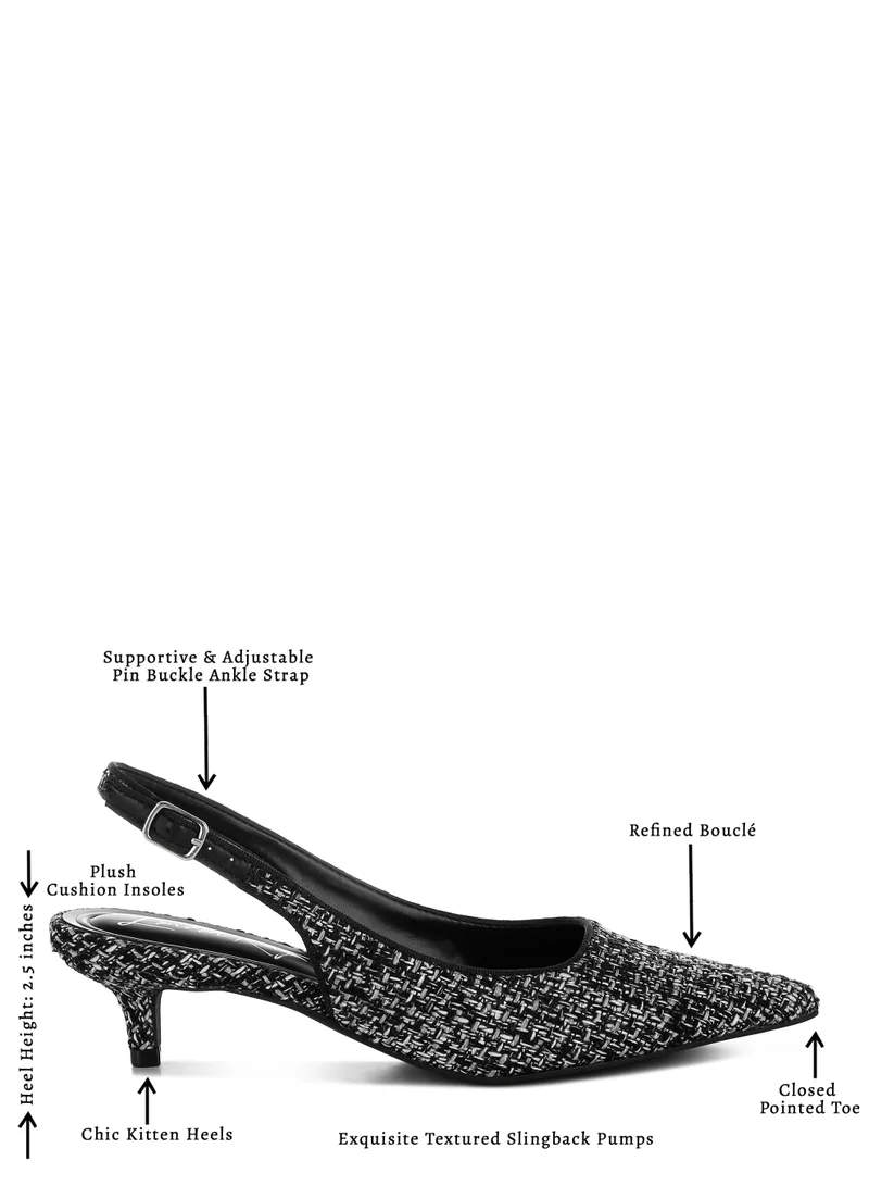 London Rag  Boucle Slingback Pumps in Black for Women | Best Price UAE