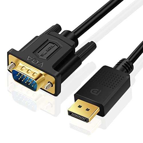 SHULIANCABLE Displayport to VGA Cable, DisplayPort to VGA Adapter DP to VGA Cable Male to Male Gold-Plated for Computer, Laptop, PC, Monitor, TV, Projector (10 Feet) - Image 1