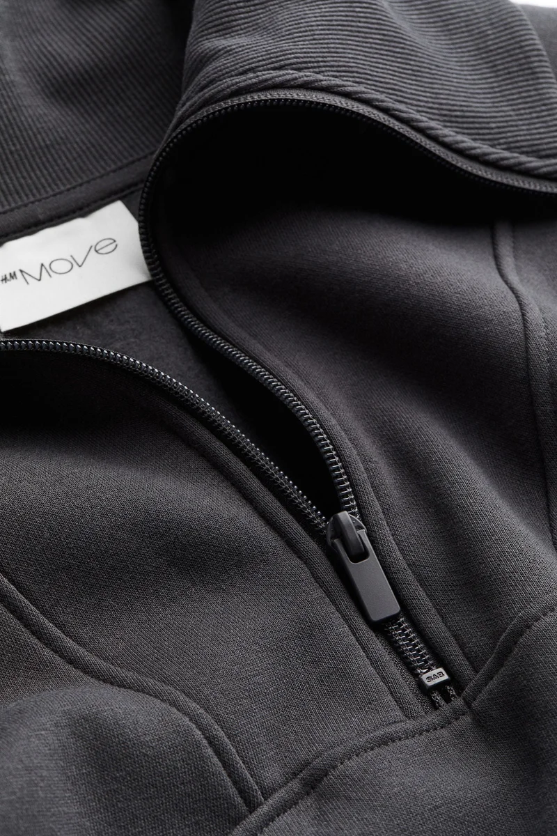 اتش اند ام سويت شيرت رياضي بسحاب من نسيج دراي موف