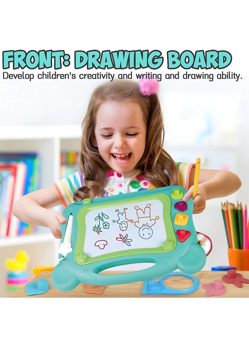 Youleen Magnetic Doodle Drawing Board for Kids – Portable Erasable Writing Pad with Colorful Screen, Educational Sketch Board Toy for Toddlers & Children, Travel-Friendly Gift (Green)  - Image 2