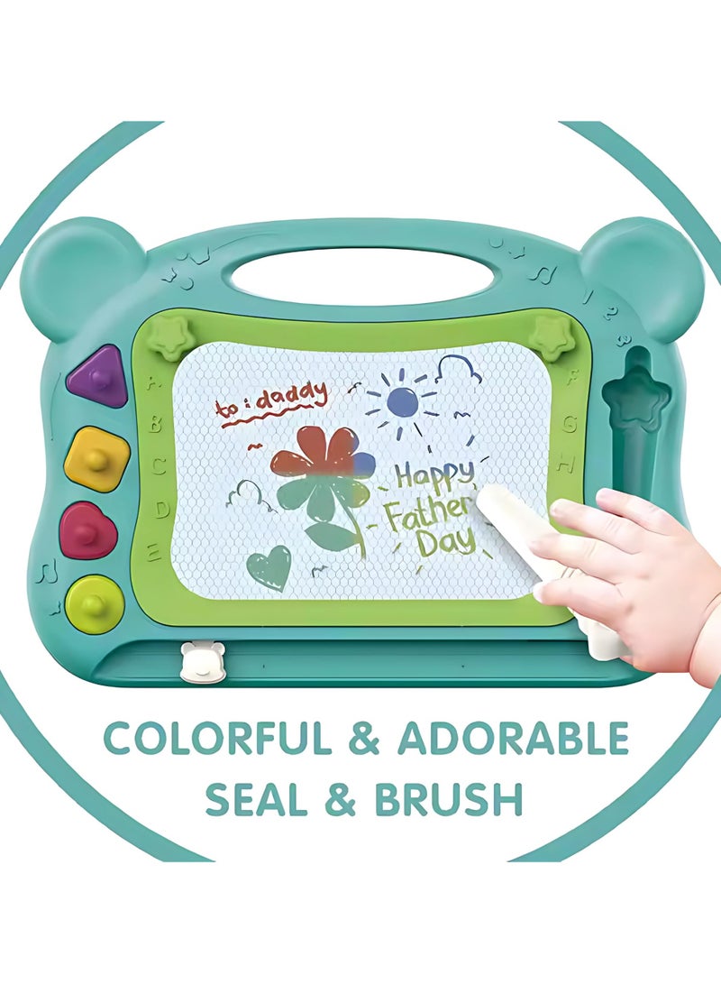 Youleen Magnetic Doodle Drawing Board for Kids – Portable Erasable Writing Pad with Colorful Screen, Educational Sketch Board Toy for Toddlers & Children, Travel-Friendly Gift (Green)  - Image 3