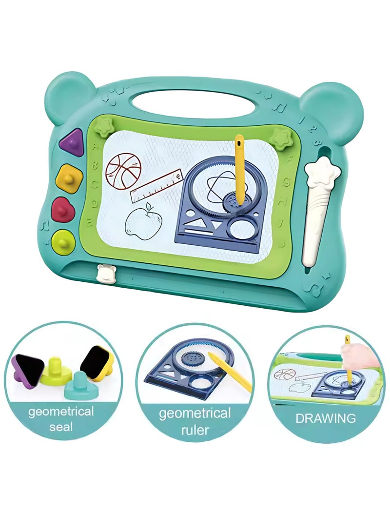 Youleen Magnetic Doodle Drawing Board for Kids – Portable Erasable Writing Pad with Colorful Screen, Educational Sketch Board Toy for Toddlers & Children, Travel-Friendly Gift (Green)  - Image 4