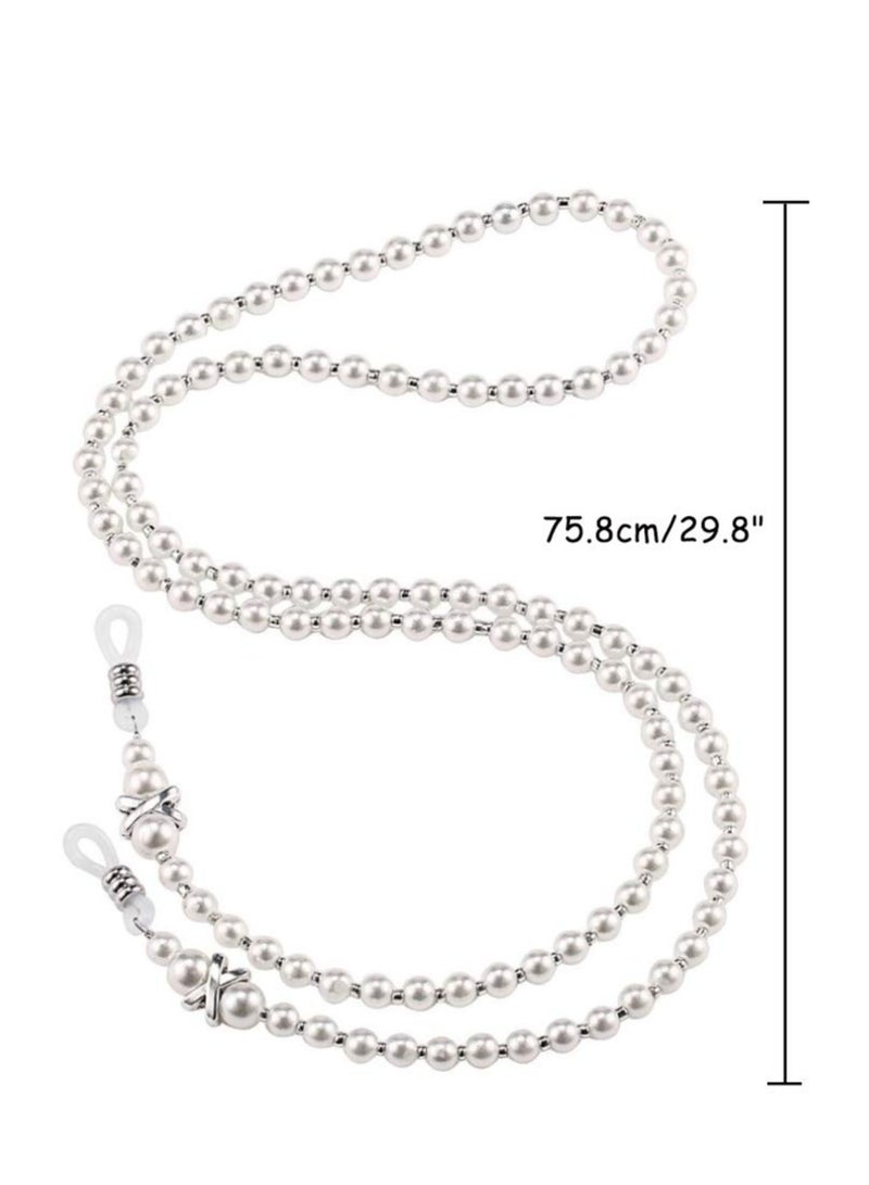 Generic 2Pack Imitation Pearl Eyeglass Chain AntiSlip Strap for Women Stylish Beaded Sunglasses Holder  - Image 5