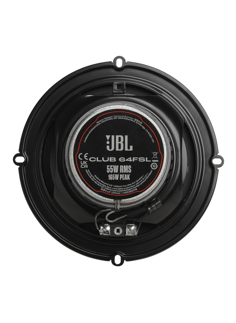 JBL Club 64FSL 6.5" Slim Coaxial Car Speakers – 55W RMS / 165W Peak Ultra-Shallow Mount UAE - Image 3