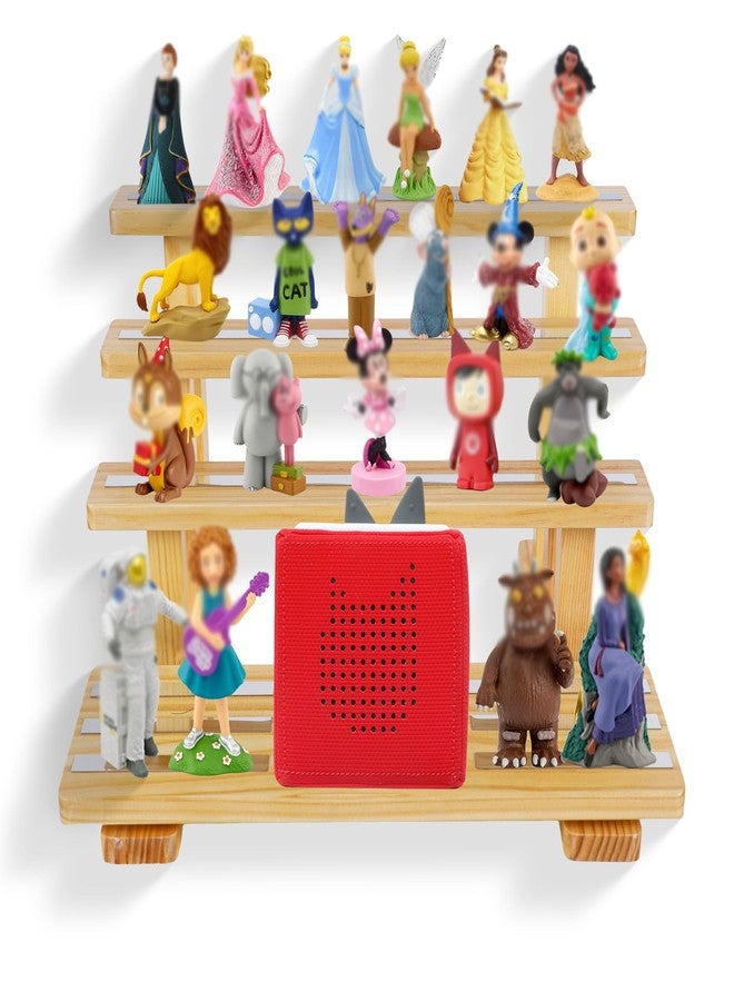 PHOENANCEE for Tonies Figures Shelf Magnetic,for Toniebox Characters Shelves,for Tonie Storage Rack Display Risers Stand,Holds 45 Figurines,Compatible Charging Station for Children Kid's Room,Pine Wood(Nature) - Image 1