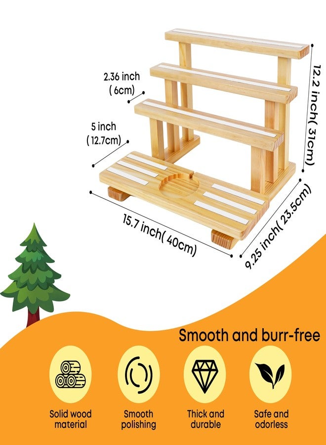 PHOENANCEE for Tonies Figures Shelf Magnetic,for Toniebox Characters Shelves,for Tonie Storage Rack Display Risers Stand,Holds 45 Figurines,Compatible Charging Station for Children Kid's Room,Pine Wood(Nature) - Image 4