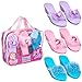 PRINCESS EXPRESSIONS 3pc Pastel Princess Dress Up Shoe Set Royalty Kids Wedge Heel SlipOn Shoes Pretend Play Princess Shoes for Little Girls Kids Fits Toddler Shoe Size 710 So Cute - Image 2