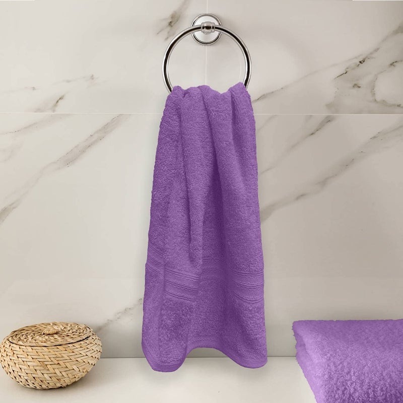Sassoon Kama 100% Cotton 2 Piece Hand Towel in 450 GSM- Grape - Image 1