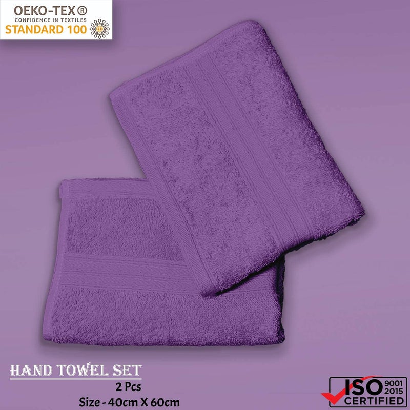 Sassoon Kama 100% Cotton 2 Piece Hand Towel in 450 GSM- Grape - Image 2