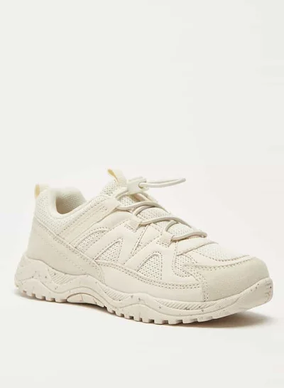 JUNIORS Boys Panelled Slip-On Sneakers with Drawstring Detail