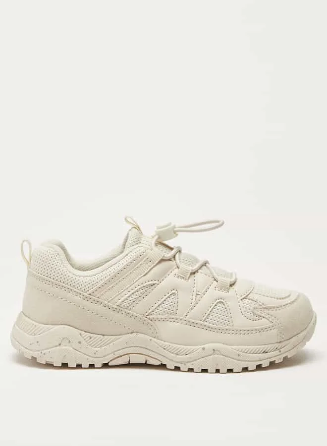 جونيورز Boys Panelled Slip-On Sneakers with Drawstring Detail