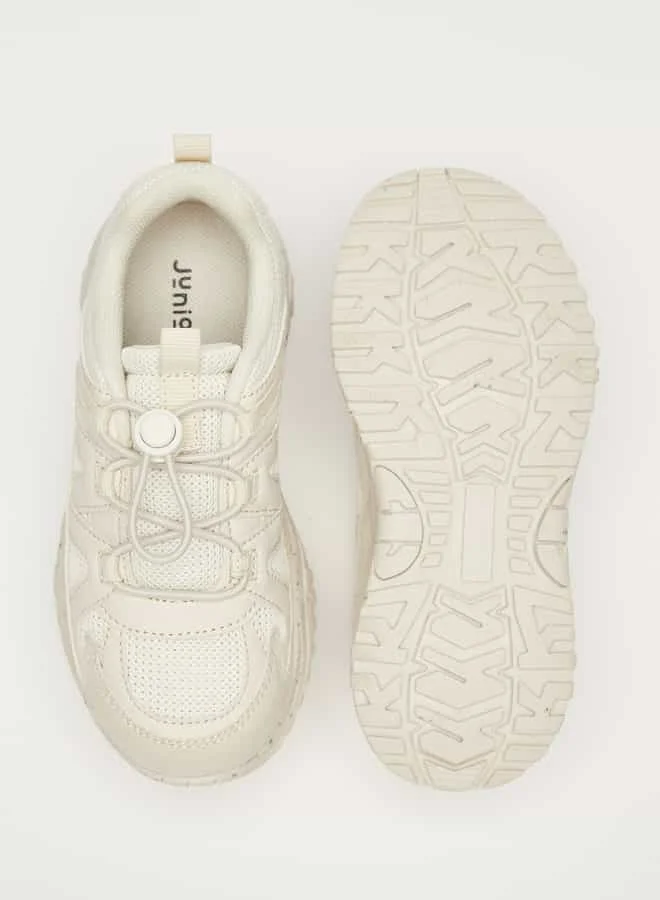 جونيورز Boys Panelled Slip-On Sneakers with Drawstring Detail