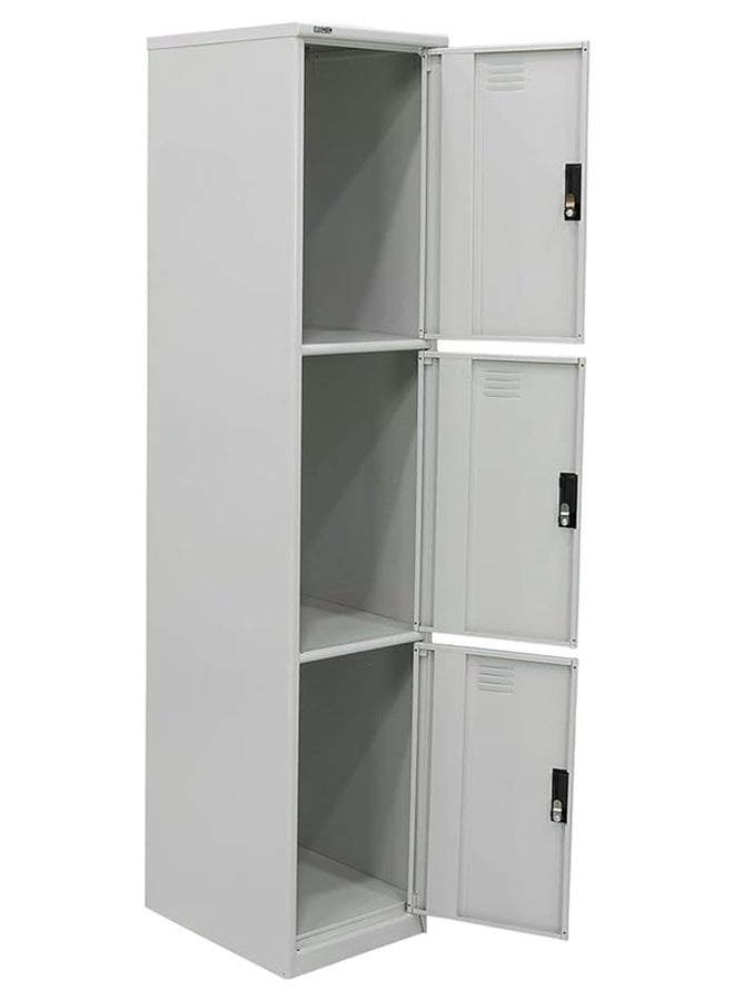 RIGID Steel Curved 3 Doors Locker Grey 180x38x46.5cm  - Image 4