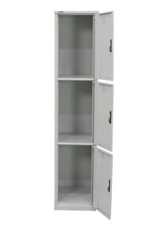 RIGID Steel Curved 3 Doors Locker Grey 180x38x46.5cm  - Image 5