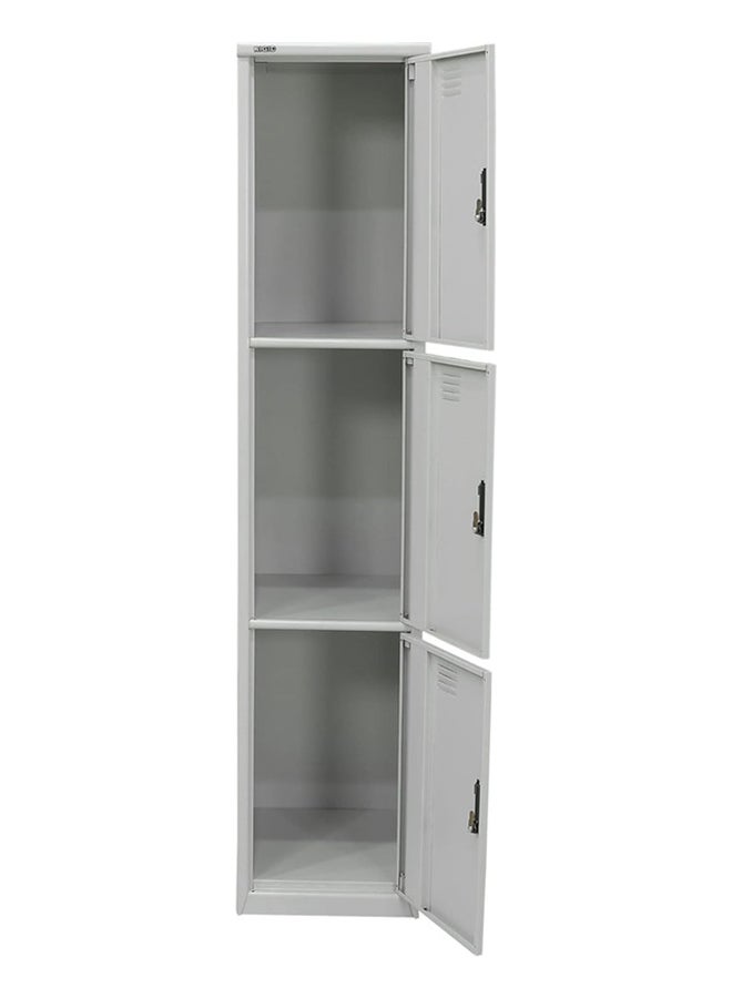 RIGID Steel Curved 3 Doors Locker Grey 180x38x46.5cm  - Image 5