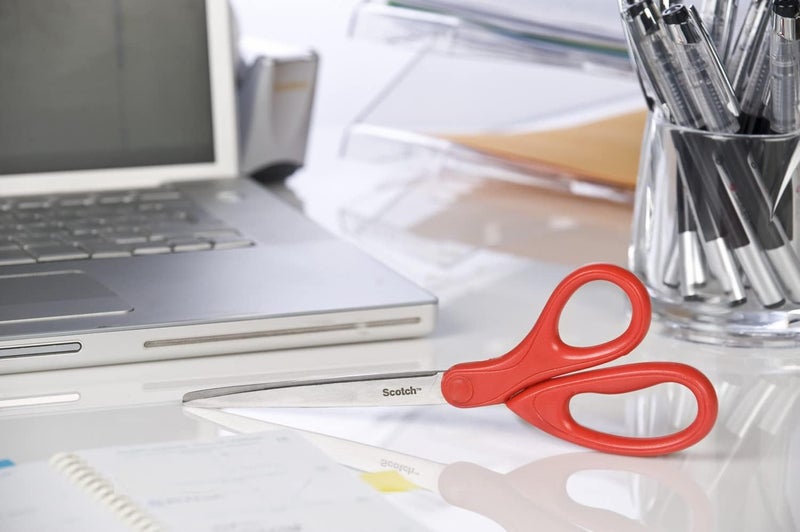 Scotch Universal Home & Office Scissors, 6 in (15 cm), Red, Stainless Steel Blades - Image 2