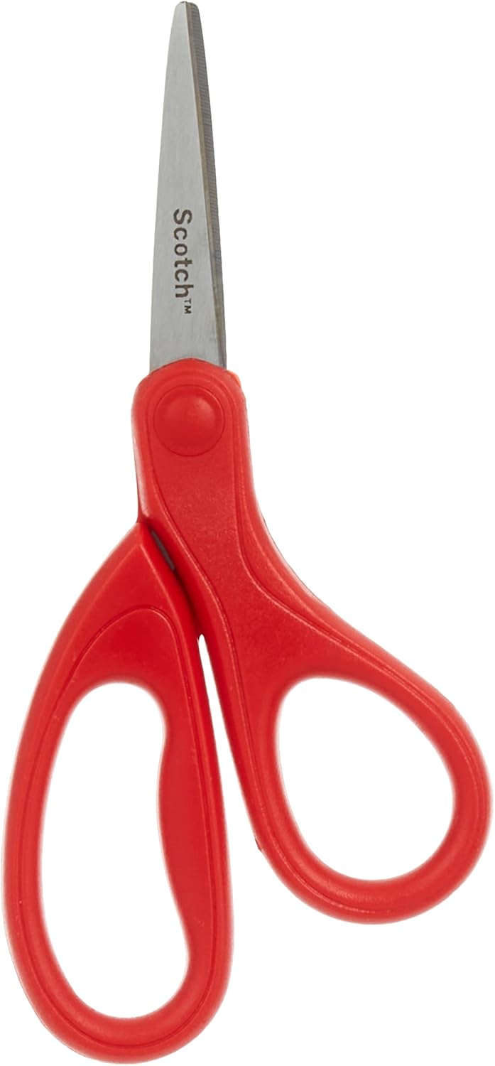 Scotch Universal Home & Office Scissors, 6 in (15 cm), Red, Stainless Steel Blades - Image 3