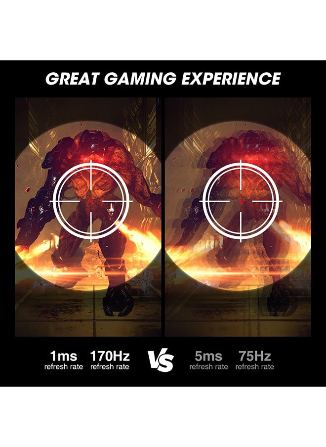 KOORUI - 31.5-Inch Curved Gaming Monitor 1500R QHD 2560 x 1440, Up to 170Hz Refresh Rate, 1ms Response Time, sRGB 100% Color Gamut, DCI-P3 90%, 3000: 1 Static Contrast, 16.7 Maximum Color, HDR10, Audio Interface, Tilt Adjustable, DisplayPort and HDMI, VESA Compatible, Eye Protection, Crosshair, Timer, Free-sync, G-sync Compatible | 32E6QC - Image 1