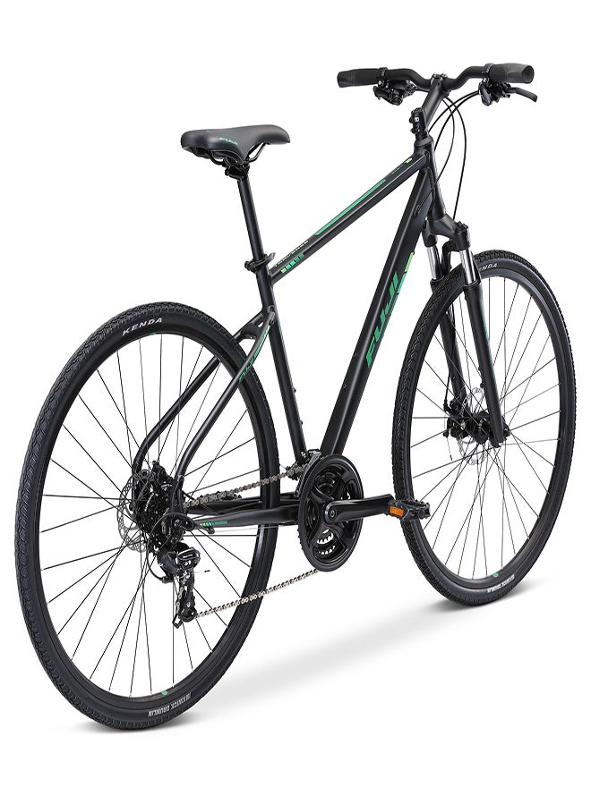 Fuji Traverse 1.7 Bike | 21 Inch Wheel Size | 21 Speed | Satin Black/Green Color - Image 3