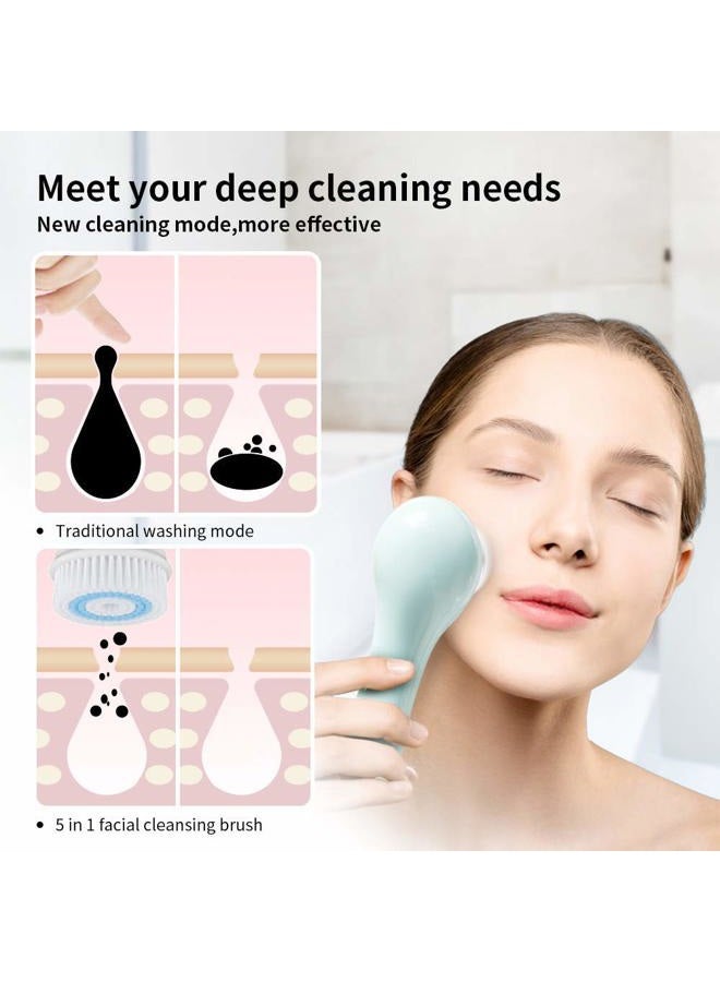 CONVELIFE Facial Cleansing Brush Head Replacement, Facial Cleansing Brush Head, Exfoliator Facial Brush Heads, for Acne Prone, Clogged and Enlarged Pores Sensitive Skins (Luxe Cashmere/4Pack) - Image 5