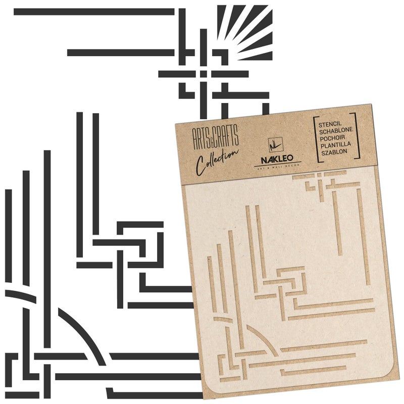NAKLEO Painting Stencil for Crafts A5 59 x 83 Art Deco Frames Borders Pattern Reusable Plastic DIY  Scrapbooking Drawing Template Decoupage Art Home Decor Wall Wood Fabric Furniture