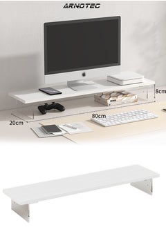 ARNOTEC Simple 20X80cm Wooden desk rack storage rack office storage rack desktop supplies multi-function stand laptop stand heightened stand desktop stand  - Image 1