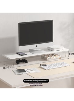 ARNOTEC Simple 20X80cm Wooden desk rack storage rack office storage rack desktop supplies multi-function stand laptop stand heightened stand desktop stand  - Image 2