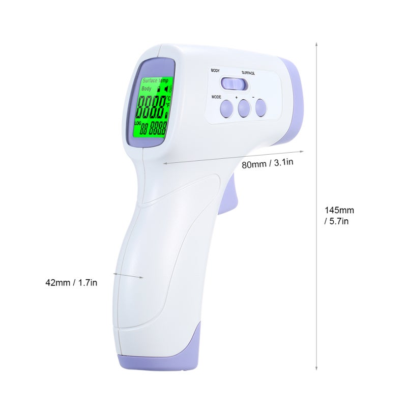 Non Contact Infrared Thermometer: Purple, 1 Second Fast Reading, Dual Body Surface Modes, ℃/℉ Switchable, Backlight LCD, Lightweight Portable Digital Thermometer for Home Medical Fever Detection & Sur - Image 3