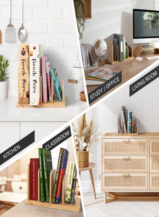 CraftSaints Cook Book Organizer, Recipe Holder Rack, Tabletop Stand for Convenient Cookbook Storage, 4-Slot Stand Kitchen, Binder Holder for Desk & Countertop (Bamboo, 12.6 x 8 7.72'') - Image 5