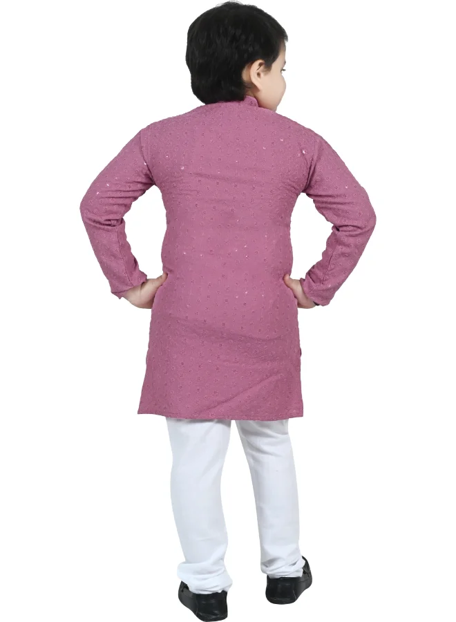 BT DEZINES Pink Kurta and Pyjama Set for Boys