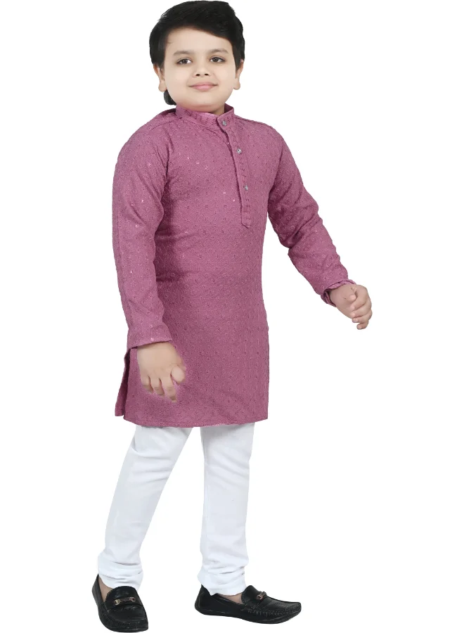 BT DEZINES Pink Kurta and Pyjama Set for Boys