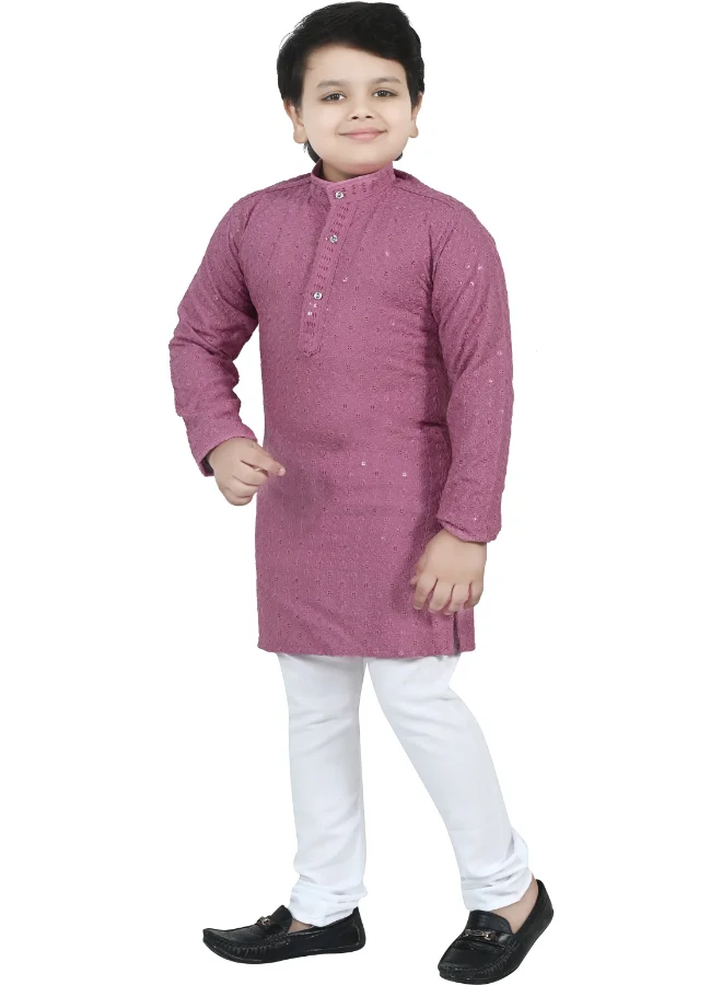 BT DEZINES Pink Kurta and Pyjama Set for Boys