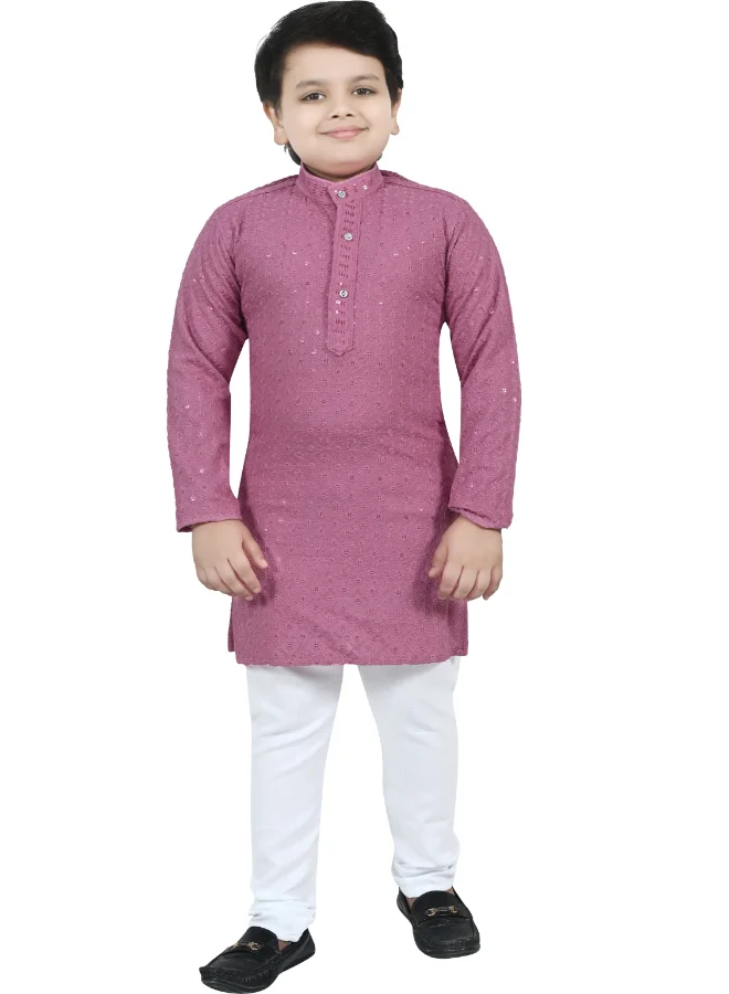 BT DEZINES Pink Kurta and Pyjama Set for Boys