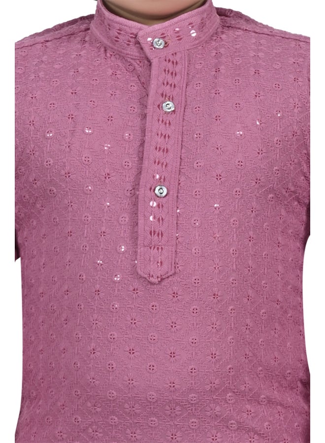 BT DEZINES طقم كورتا وبيجامة وردي للأولاد - Image 5